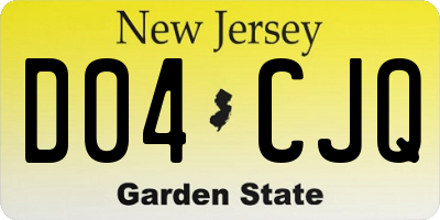NJ license plate D04CJQ