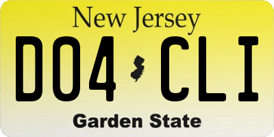 NJ license plate D04CLI