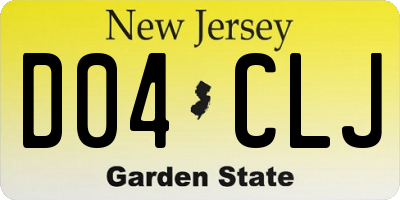 NJ license plate D04CLJ