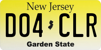 NJ license plate D04CLR