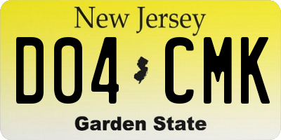NJ license plate D04CMK