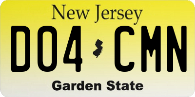 NJ license plate D04CMN