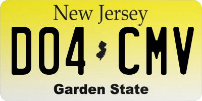 NJ license plate D04CMV