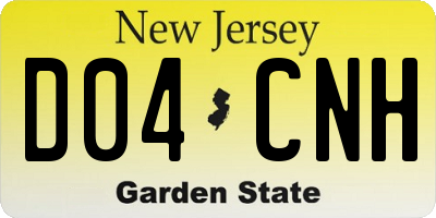 NJ license plate D04CNH