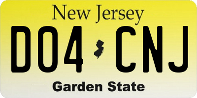 NJ license plate D04CNJ