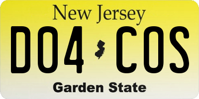 NJ license plate D04COS