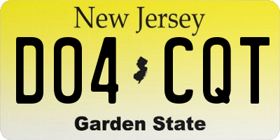 NJ license plate D04CQT