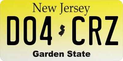 NJ license plate D04CRZ