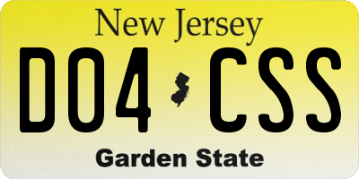 NJ license plate D04CSS
