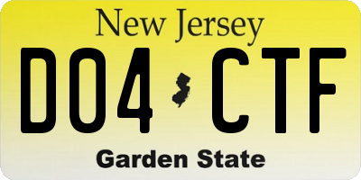 NJ license plate D04CTF