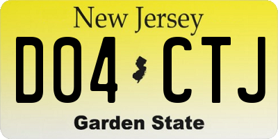 NJ license plate D04CTJ