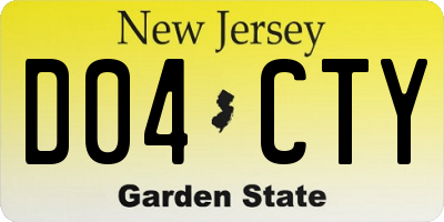 NJ license plate D04CTY