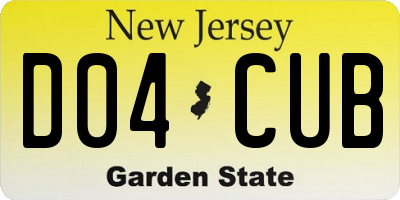 NJ license plate D04CUB