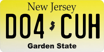 NJ license plate D04CUH
