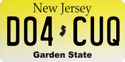 NJ license plate D04CUQ