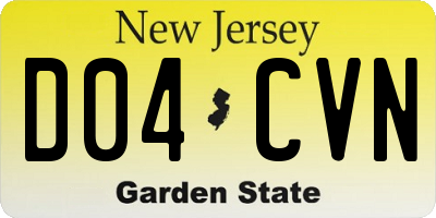 NJ license plate D04CVN