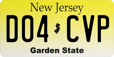 NJ license plate D04CVP