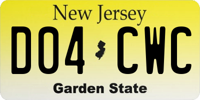 NJ license plate D04CWC