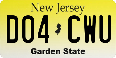 NJ license plate D04CWU