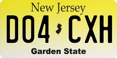 NJ license plate D04CXH