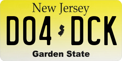 NJ license plate D04DCK