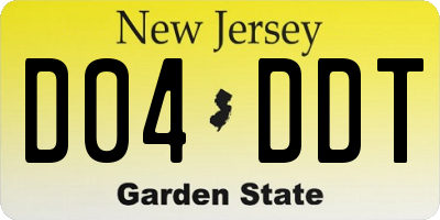 NJ license plate D04DDT