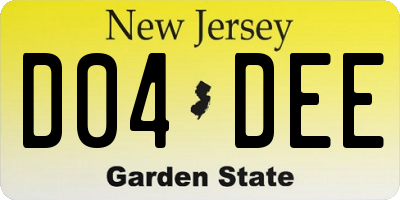 NJ license plate D04DEE