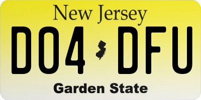 NJ license plate D04DFU