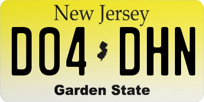 NJ license plate D04DHN