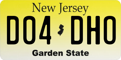 NJ license plate D04DHO