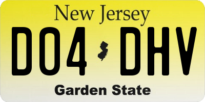 NJ license plate D04DHV