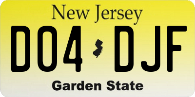 NJ license plate D04DJF