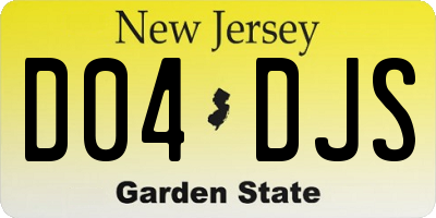 NJ license plate D04DJS