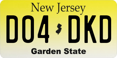 NJ license plate D04DKD