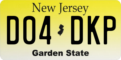 NJ license plate D04DKP
