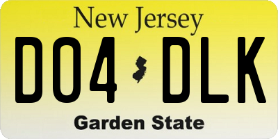 NJ license plate D04DLK