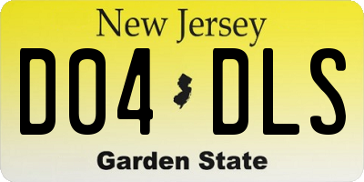 NJ license plate D04DLS