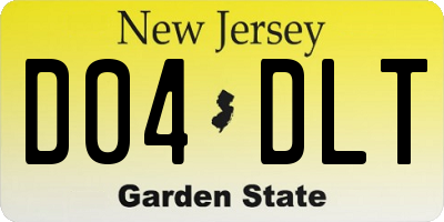 NJ license plate D04DLT