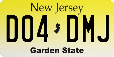 NJ license plate D04DMJ