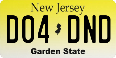 NJ license plate D04DND