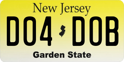 NJ license plate D04DOB
