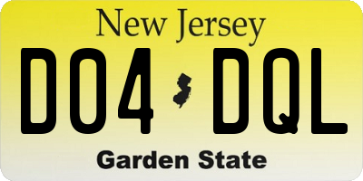 NJ license plate D04DQL