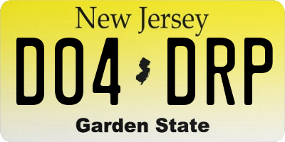 NJ license plate D04DRP