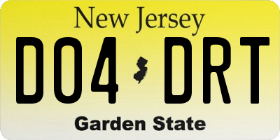 NJ license plate D04DRT
