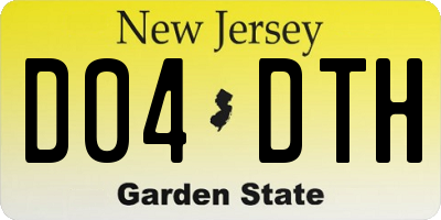NJ license plate D04DTH