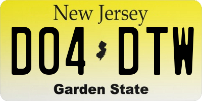 NJ license plate D04DTW