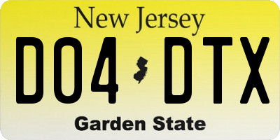 NJ license plate D04DTX