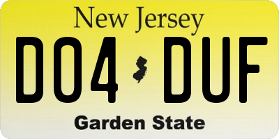 NJ license plate D04DUF