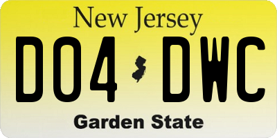 NJ license plate D04DWC