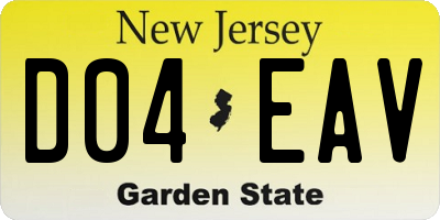 NJ license plate D04EAV